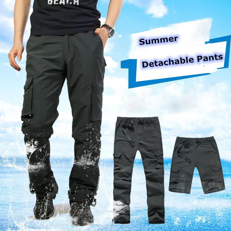 Mens QuickDry Cargo Pants With Detachable Legs Outdoorer
